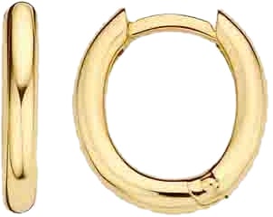 Blush Blush Oorbellen 7217YGO 14k Geelgoud Glad Ovaal 2mm x 14mm Goud