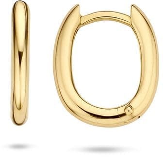 Blush Blush Oorbellen 7218YGO Oorringen 14kr Geelgoud Glad Ovaal Bol 2mm x 16mm Goud
