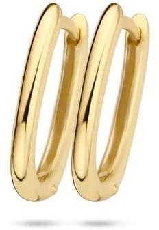 Blush Blush Oorbellen 7219YGO Oorringen 14kr Geelgoud Ovaal 2mm x 17mm Goud