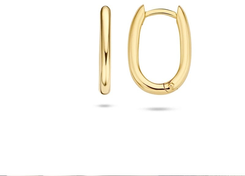 Blush Blush Oorbellen 7219YGO Oorringen 14kr Geelgoud Ovaal 2mm x 17mm Goud