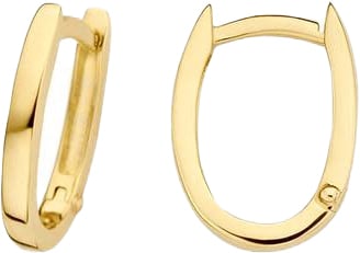 Blush Blush Oorbellen 7223YGO 14k Geelgoud Vlak Ovaal 1.6mm x 13mm Goud