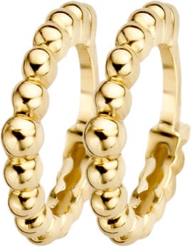Blush Blush Oorbellen 7230YGO Oorringen 14k Geelgoud met Bolletjes Motief 9mm⌀ Goud