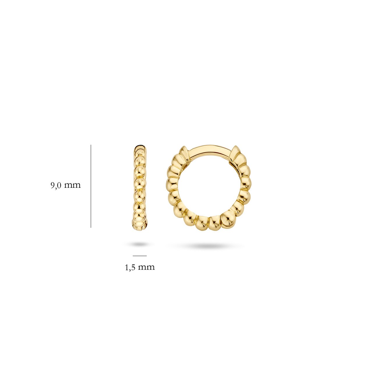 Blush Blush Oorbellen 7230YGO Oorringen 14k Geelgoud met Bolletjes Motief 9mm⌀ Goud