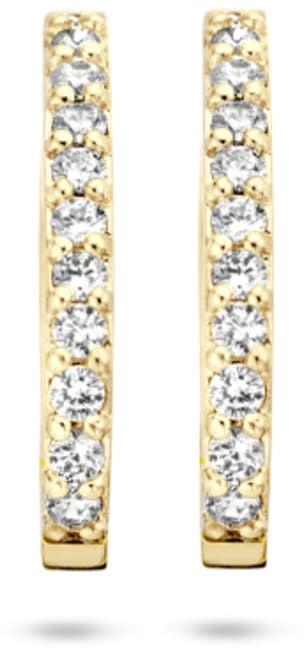 Blush Blush Oorbellen 7236YZI Oorringen 14kr Geelgoud met Zirkonia 1.9mm x 15.4mm Goud