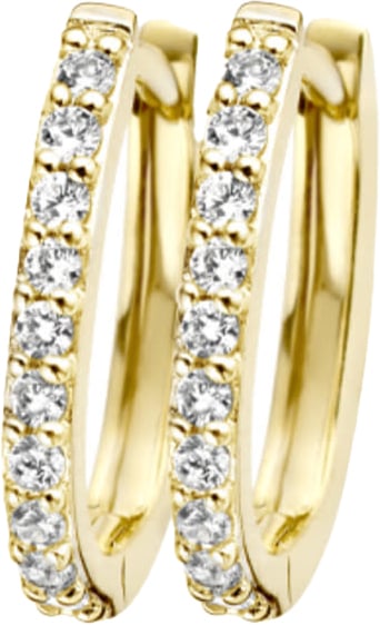 Blush Blush Oorbellen 7236YZI Oorringen 14kr Geelgoud met Zirkonia 1.9mm x 15.4mm Goud