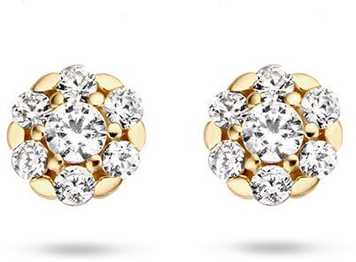 Blush Blush Oorbellen 7241YZI Oorstekers 14k Geelgoud met Briljant geslepen Zirkonia Goud