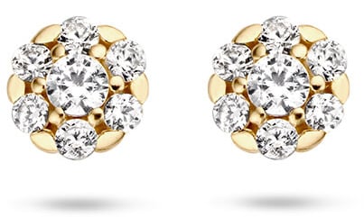 Blush Blush Oorbellen 7241YZI Oorstekers 14k Geelgoud met Briljant geslepen Zirkonia Goud