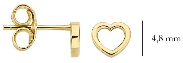 Blush Blush Oorbellen 7246YGO Oorstekers 14kr Geelgoud Hartje Goud