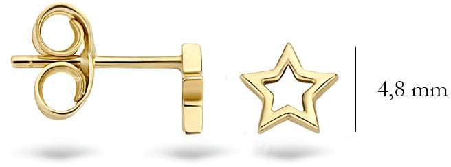 Blush Blush Oorbellen 7248YGO Oorstekers 14k Geelgoud Sterretjes Open Goud