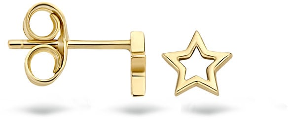 Blush Blush Oorbellen 7248YGO Oorstekers 14k Geelgoud Sterretjes Open Goud