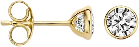 Blush Blush Oorbellen 7257YZI Oorstekers 14k Geelgoud met Briljant geslepen Zirkonia 4.3mm Goud