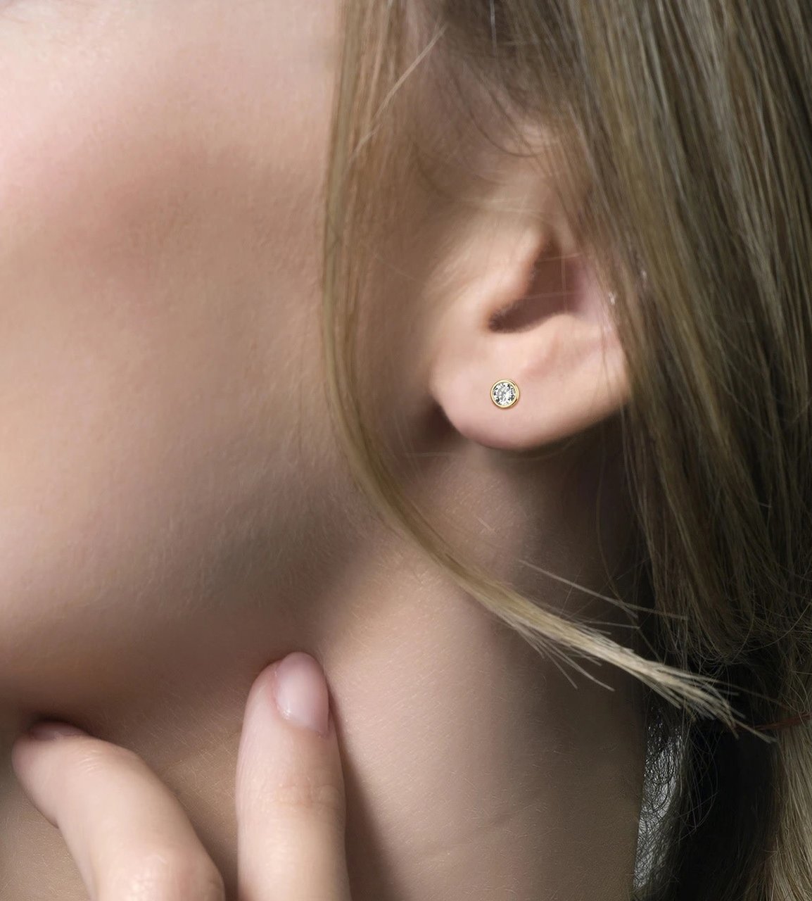 Blush Blush Oorbellen 7257YZI Oorstekers 14k Geelgoud met Briljant geslepen Zirkonia 4.3mm Goud