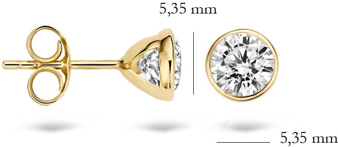 Blush Blush Oorbellen 7258YZI Oorstekers 14k Geelgoud met Briljant geslepen Zirkonia Goud