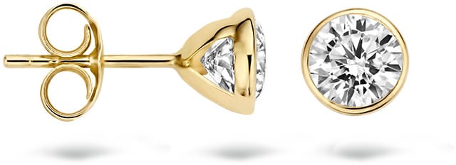 Blush Blush Oorbellen 7258YZI Oorstekers 14k Geelgoud met Briljant geslepen Zirkonia Goud