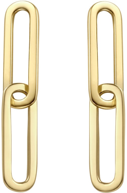 Blush Blush Oorbellen 7262YGO 14k Geelgoud met Twee Closed Forever Schakels Goud