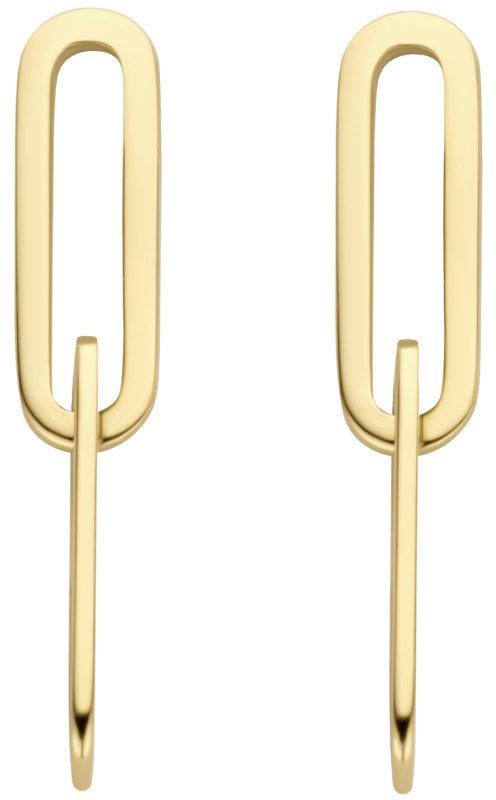 Blush Blush Oorbellen 7262YGO 14k Geelgoud met Twee Closed Forever Schakels Goud