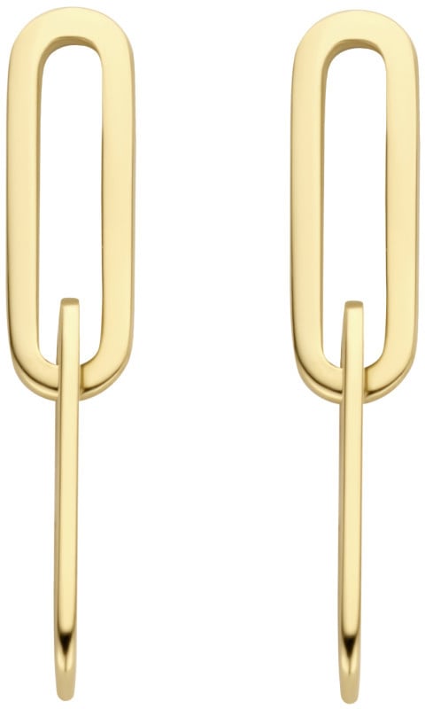 Blush Blush Oorbellen 7262YGO 14k Geelgoud met Twee Closed Forever Schakels Goud