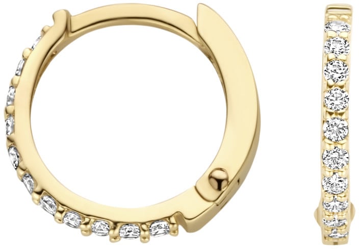 Blush Blush Oorbellen 7269YZI 14k Geelgoud met Zirkonia 1.2mm x 11mm Goud