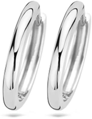Blush Blush Oorbellen 7271WGO Oorringen 14k Witgoud Glad 2.1mm x 14mm Zilver