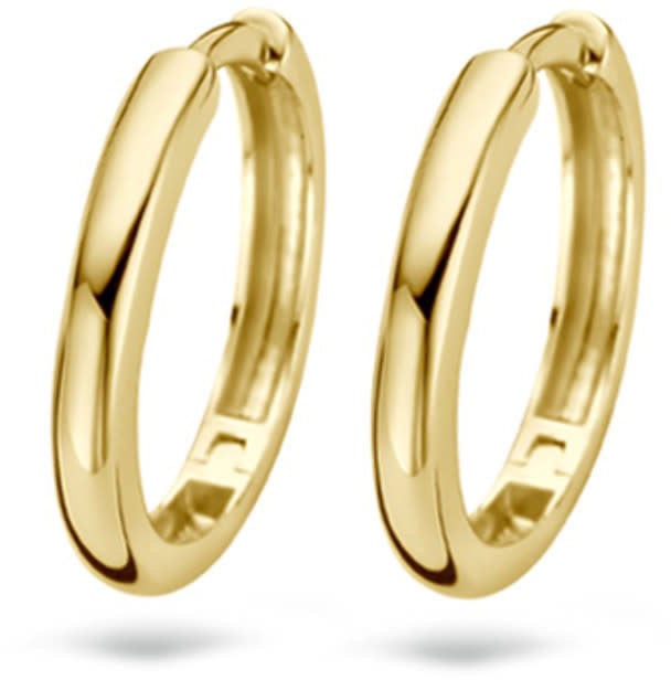 Blush Blush Oorbellen 7271YGO 14k Geelgoud Glad 1.9mm x 12mm Goud