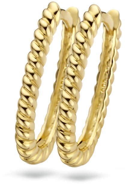 Blush Blush Oorbellen 7273YGO 14k Geelgoud met Gedraaid Motief Ovaal Goud
