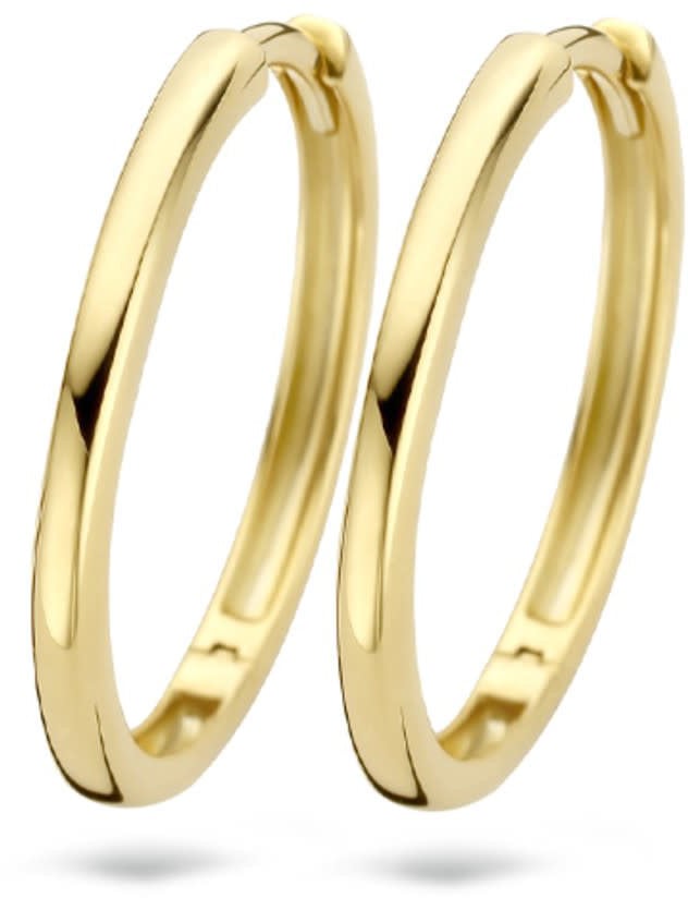 Blush Blush Oorbellen 7274YGO Oorringen 14k Geelgoud Glad 20mm Goud