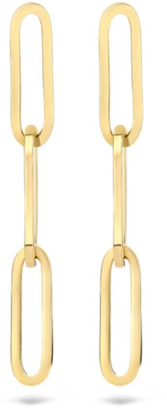Blush Blush Oorbellen 7276YGO 14k Geelgoud met Drie Closed Forever Schakels Goud