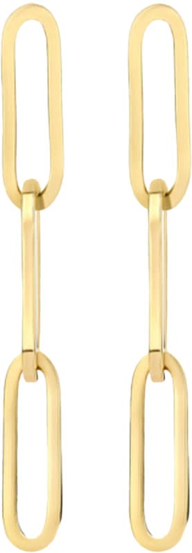 Blush Blush Oorbellen 7276YGO 14k Geelgoud met Drie Closed Forever Schakels Goud