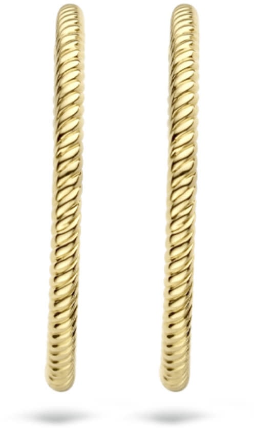 Blush Blush 7287YGO oorbellen dames creool in 14k goud met ribbek motief 2cm doorsnede Goud