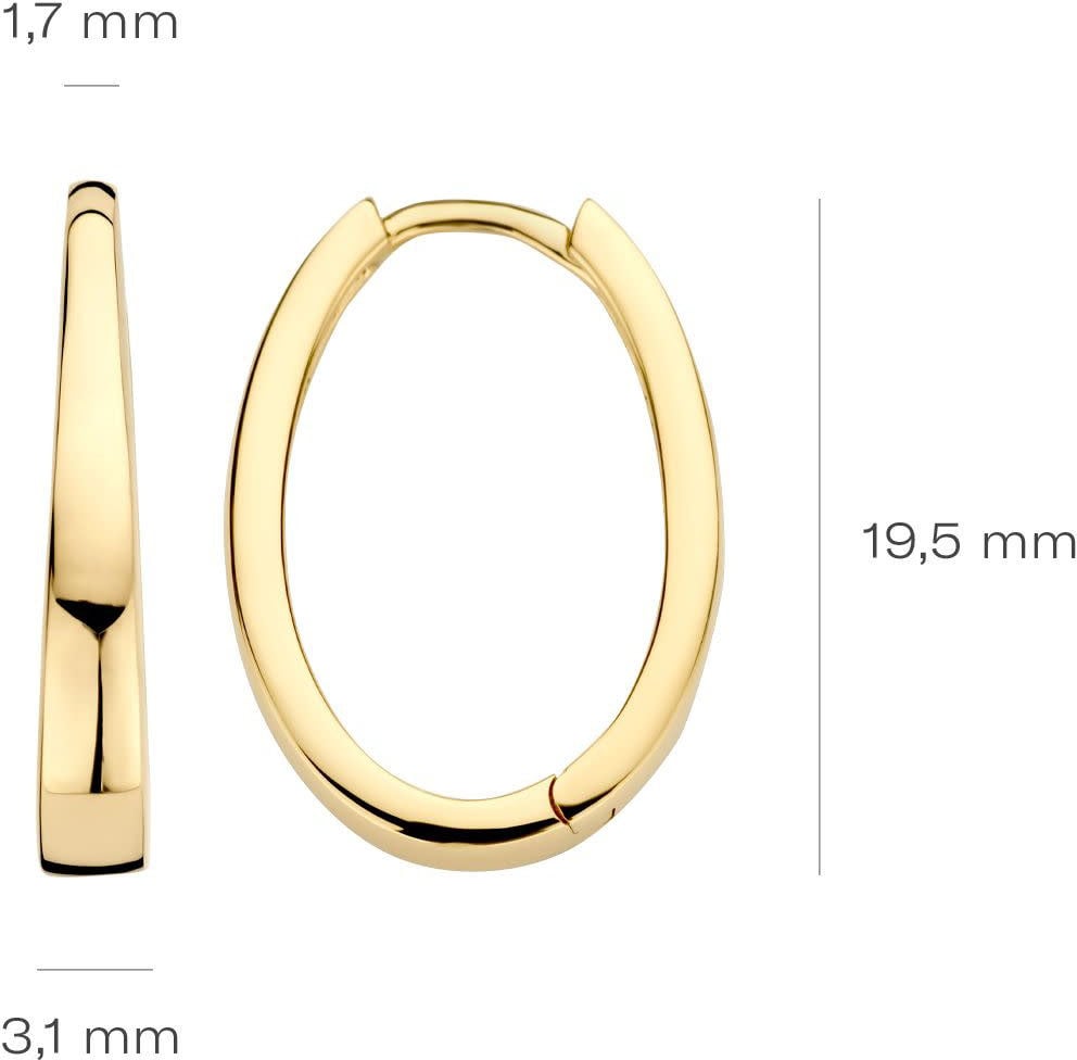 Blush Blush Oorbellen 7303YGO Oorringen 14k Geelgoud Ovaal 3.1mm x 19.5mm Goud