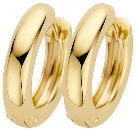 Blush Blush Oorbellen 7316YGO Oorringen 14k Geelgoud Glad 3.4mm x 15.1mm Goud