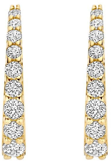 Blush Blush Oorbellen 7342YZI Ovaal 14k Geelgoud met Zirkonia 2.8mm x 16.6mm Goud