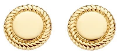 Blush Blush Oorknoppen 7350YGO 14k geelgoud plat bolletje met gedraaide rand Goud