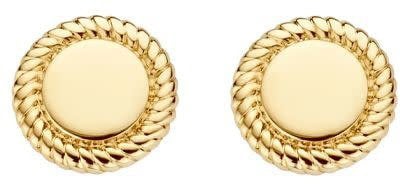 Blush Blush Oorknoppen 7350YGO 14k geelgoud plat bolletje met gedraaide rand Goud