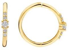 Blush Blush Oorbellen 7368YZI 14k Geelgoud Glad met Zirkonia 12mm Goud