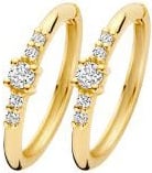 Blush Blush Oorbellen 7368YZI 14k Geelgoud Glad met Zirkonia 12mm Goud