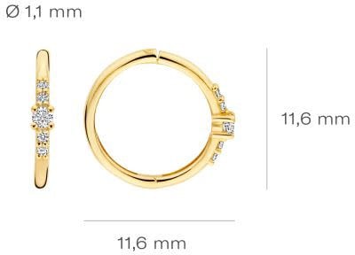 Blush Blush Oorbellen 7368YZI 14k Geelgoud Glad met Zirkonia 12mm Goud