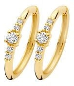 Blush Blush Oorbellen 7368YZI 14k Geelgoud Glad met Zirkonia 12mm Goud