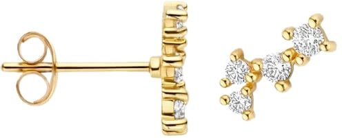 Blush Blush Oorbellen 7373YZI 14k Geelgoud Oorstekers met Zirkonia Goud