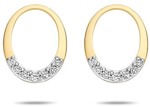 Blush Blush Oorbedels 9053YZI 14k Geelgoud met Zirkonia 10mm x 13mm Goud