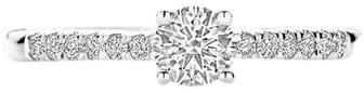 Blush Blush Ring LG1018W/54 14k Witgoud met 0.45crt H SI Briljant geslepen Lab Brown Diamant Maat 54 Zilver