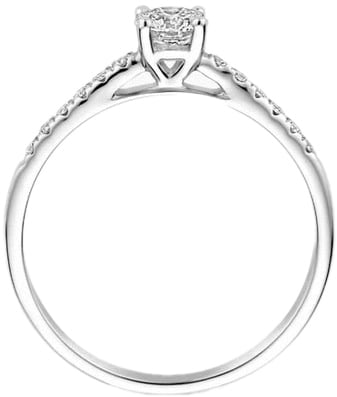 Blush Blush Ring LG1018W/54 14k Witgoud met 0.45crt H SI Briljant geslepen Lab Brown Diamant Maat 54 Zilver