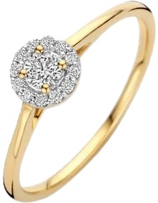 Blush Blush Ring LG1023Y/54 14k Geelgoud met 0,13crt en 0,09crt H SI Briljant geslepen Lab Grown Diamant Maat 54 Goud