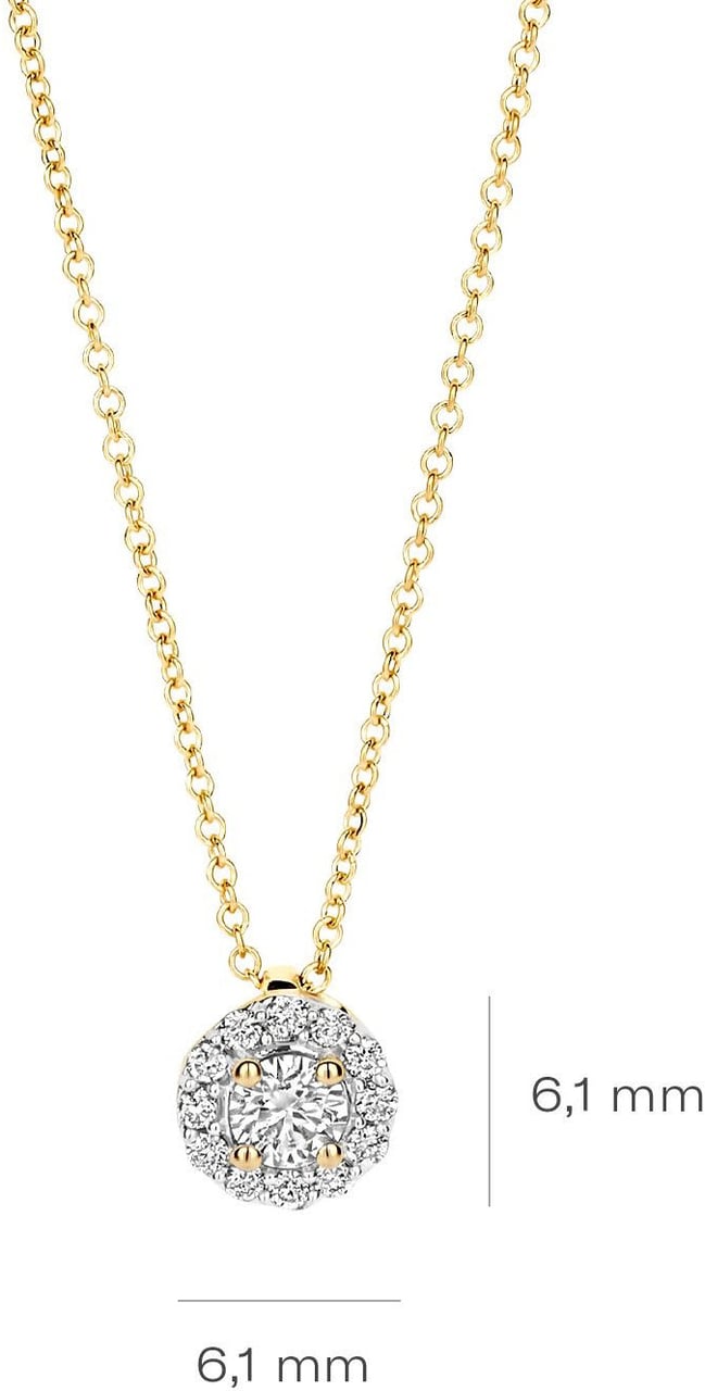 Blush Blush Collier LG3010Y 14k Geelgoud met 0,22crt H SI Briljant geslepen Lab Grown Diamant 42cm Goud