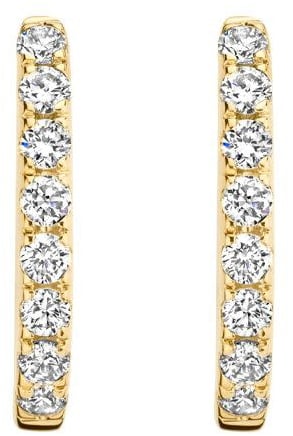 Blush Blush Oorbellen LG7006Y 14k Geelgoud met 0,24crt H SI Briljant geslepen Labgrown Diamant 1.7mm x 12.8mm Goud