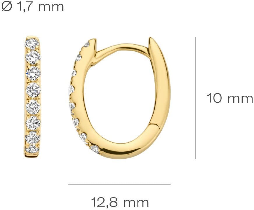 Blush Blush Oorbellen LG7006Y 14k Geelgoud met 0,24crt H SI Briljant geslepen Labgrown Diamant 1.7mm x 12.8mm Goud