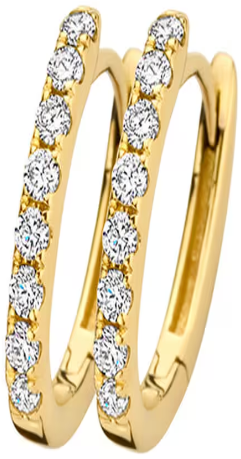 Blush Blush Oorbellen LG7006Y 14k Geelgoud met 0,24crt H SI Briljant geslepen Labgrown Diamant 1.7mm x 12.8mm Goud