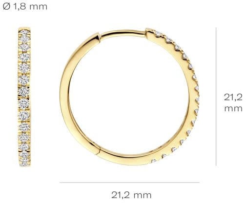 Blush Blush Oorbellen LG7013Y 14k Geelgoud met 0,50crt H SI Briljant gespelen Lab Grown Diamant 1.8mm x 21.2mm Goud