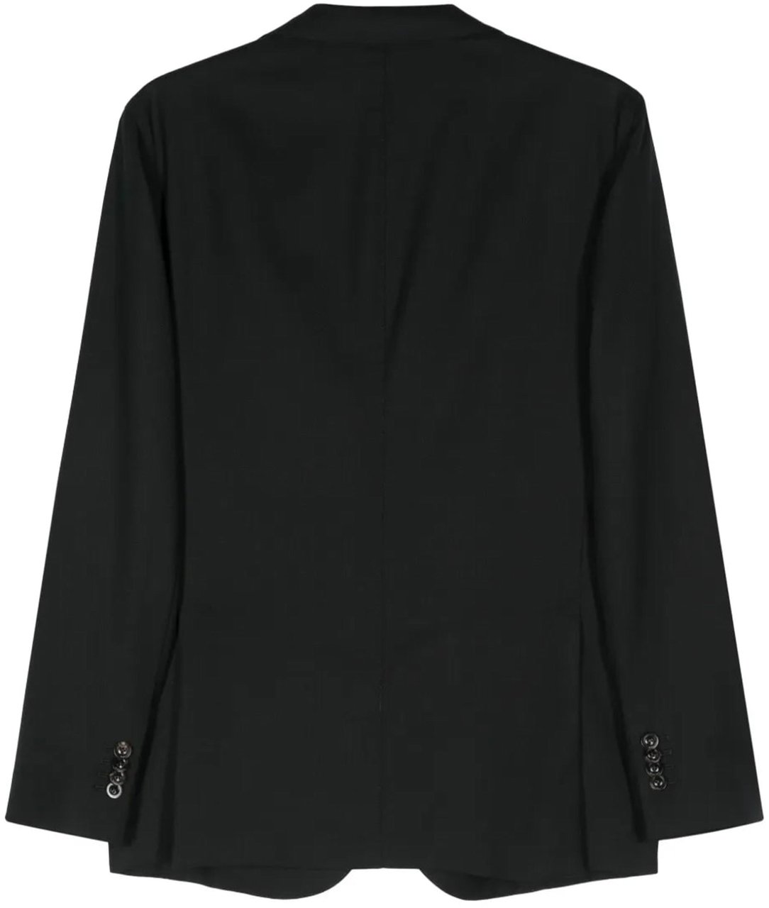 Boglioli Structured Wool Two-Button Blazer Zwart