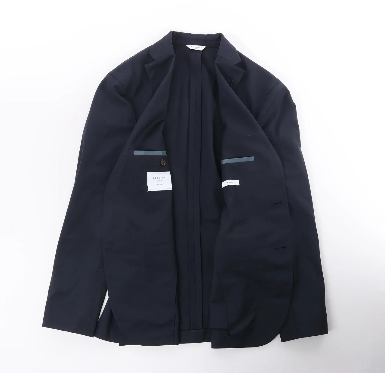 Boglioli Wool Casual Blazer in Navy Blue, Size 50 IT Blauw